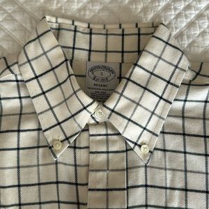 Brooks Brother Regent Fit Small Plaid Button Down Dress Shirt Supima Non-Iron
